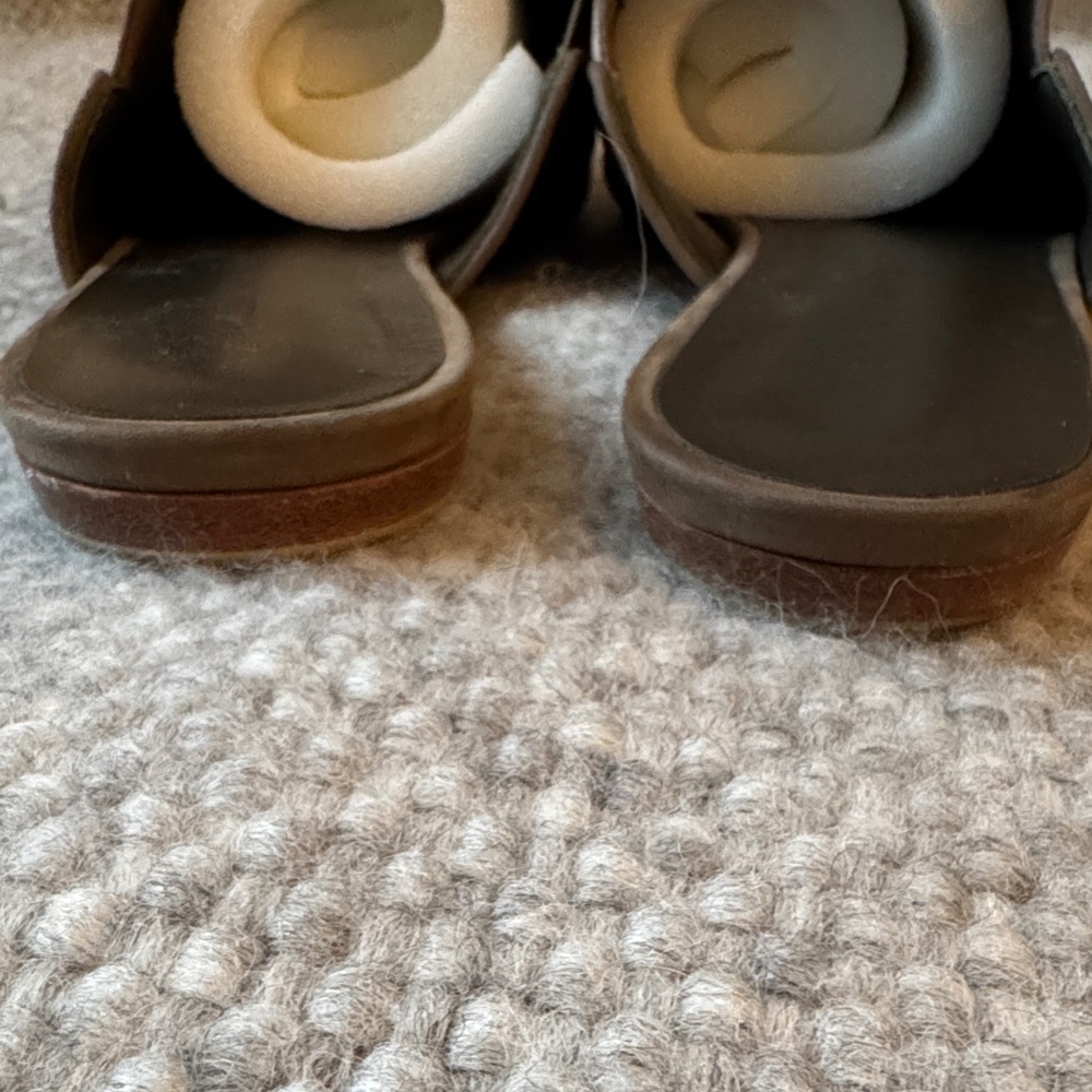 Jenni Kayne oiled leather olive mules excellent - Picture 5 of 9